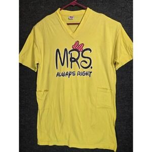 Mrs Always Right Yellow V-Neck Sleep Shirt Nightgown Pockets Made in USA OSFM XL